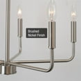 thumbnail image 2 of Kira Home Camille 22" Modern 5-Light Chandelier, Minimalist Candle-Style Silver Hanging Fixture, Brushed Nickel Finish, 2 of 9