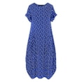 thumbnail image 4 of JBXKXYW Maxi Dresses for Women 2024 Women Casual Polka Dot Print Short Sleeve Round Neck Maxi Dress Womens Dresses Summer Dress Dressess (Sky Blue,XL), 4 of 4
