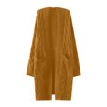 thumbnail image 4 of Wdgfv Hooded Open Front Cardigan for Women Cable Knit Sweaters Pocketed Oversized Knee Length Long Coats, 4 of 4