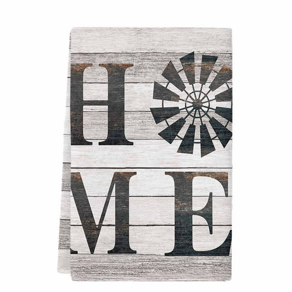 Dish Towels, Vintage HOME Sign Absorbent Kitchen Towels 1 PC, Rustic Farmhouses Wood Minimalist Quote Microfiber Hand Towels Dish Cloths Tea Towels for Home  Bathroom,18X28-Inch,