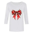 thumbnail image 5 of Miqool Fall Tops Christmas Shirts for Women 3/4 Sleeve Crewneck Plus Size Loose Tshirts Xmas Printed Blouse Gifts, 5 of 5