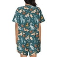 thumbnail image 6 of Uemuo Dogs Pattern Women's Short-Sleeved Pajama, Button-Front Loungewear, 2-Piece Summer Sleepwear, Elastic Drawstring Shorts-Large, 6 of 7
