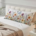 thumbnail image 4 of Spring Floral Body Pillow Covers 20"x60", Colorful Botanical Summer Blooming Soft Brushed Microfiber Breathable Throw Pillow Covers, Pillowcase with Zipper for Couch Sofa Bedroom Living Room, 4 of 9