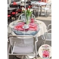thumbnail image 4 of Outdoor Tablecloth with Umbrella Hole and Zipper, Valentine's Day Round Table Cloth 60 Inch Waterproof Tablecloth, Rustic Pink Love Hearts Bottle Burlap Picnic Table Cover for Patio Camping, 4 of 7