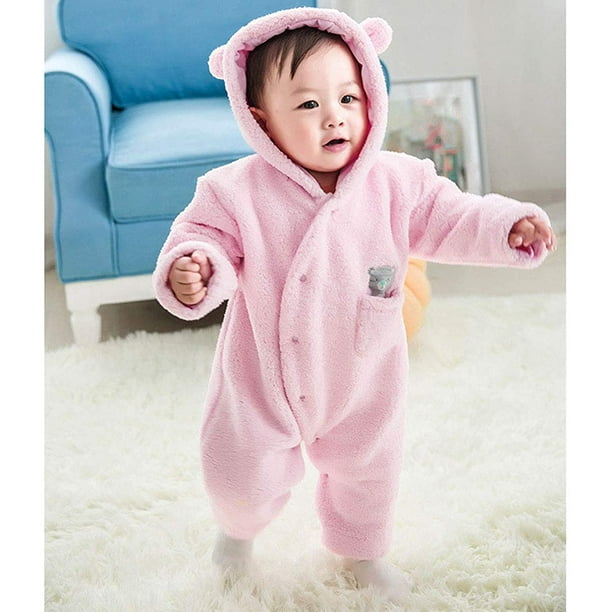 Baby Winter Hooded Romper Fleece Snowsuit Warm Jumpsuit Outfit 0 12 Months Walmart