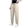 thumbnail image 2 of Pants for Women Plus Size 4X Under $10 Fashion Waist Solid Color Pocket Casual Pants, 2 of 7