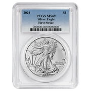 THE UNITED STATES MINT 2024 $1 American Silver Eagle PCGS MS69 FS Blue Label