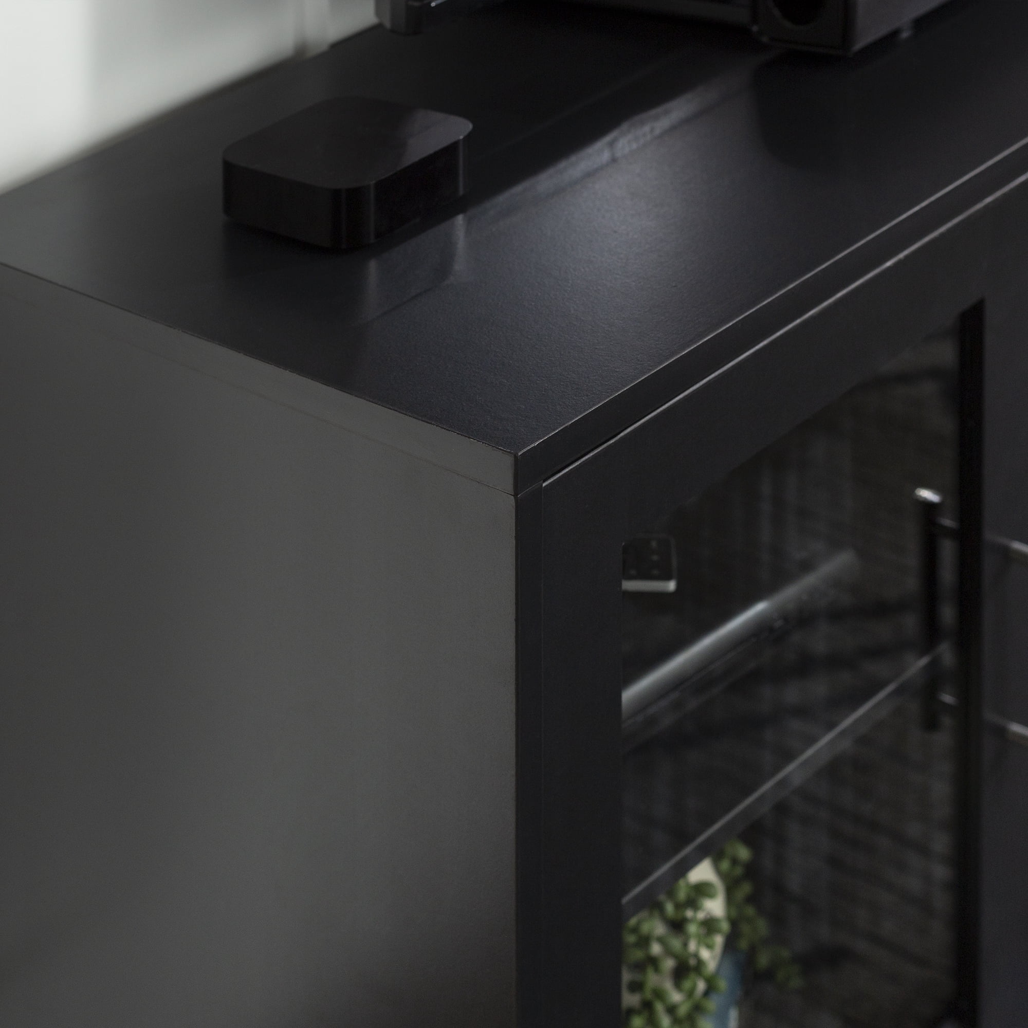 Manor Park Modern TV Stand with 2 Storage Cabinets for TVs up to 56", Black