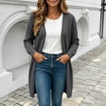 thumbnail image 5 of Binmer Women’s V Neck Open Front Long Knit Cardigan Long Sleeve Casual Mid Length Outerwear,Sizes S-2XL, 5 of 9