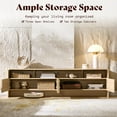 thumbnail image 5 of Papajet 70" Modern TV Stand for TVs Up to 80", Wood TV Console with Curved Profile Design & 2 Storage Cabinets for Living Room, Natural Oak, 5 of 10