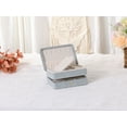 thumbnail image 6 of Unique Bargains 2 Layer Jewelry Box Plush Velvet Jewelry Organizer Case Storage Travel Gray, 6 of 7