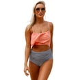 thumbnail image 1 of Ropa de talla grande Conjunto de bikini de cintura alta para mujer Trajes de baño de bikini de cuello alto de dos piezas para mujer Trajes de baño modestos, Pink-L Sailing Electrónica, 1 of 6