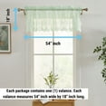 thumbnail image 2 of THD Joelle Floral Rod Pocket Lace Semi Sheer Voile Short Valance for Small Windows, Kitchen & Bathroom - 54 x 18 Inch Long (Seafoam Green Valance), 2 of 6