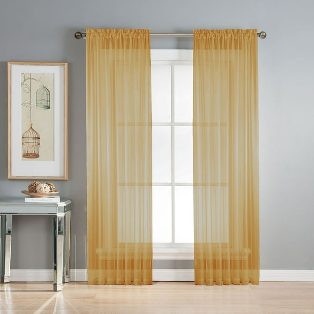 Diamond Sheer Voile Extra Wide 56" x 95" Rod Pocket Window Curtain