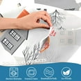 thumbnail image 3 of Yayeee Kitchen Curtains Tier Pair Light Filtering 27"x36" Rod Pocket Short Cafe Window Panel, Beige Snow Houses, 3 of 6