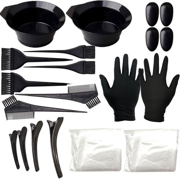 Kit de tinte para el cabello, 22 Uds., cuenco para teñir el cabello, cepillo para teñir, guantes para cubrir las orejas, capa para colorear el cabello para salón y uso doméstico