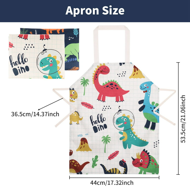 Dream Lifestyle Dinosaur Aprons, Washable Unisex Chef Aprons for Painting  Cooking Baking Gardening BBQ,Cute Soft Dinosaur Toddler Apron for Girls  Boys 