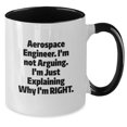 thumbnail image 2 of Aerospace Engineer Two Tone Coffee Mug - Funny Inspirational Gifts for Aerospace Engineers Men Women Friends Coworkers Family - Unique Christmas Unique Gifts for Him from Friends, 2 of 5