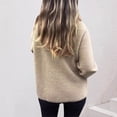 thumbnail image 4 of YueHuiYing Women's Oversized Sailor Collar Button Cardigans Chunky Knit Long Sleeve Slouchy Sweaters Coat with Pockets, 4 of 4