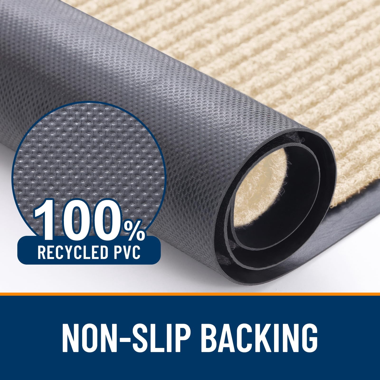 Front Door Mat Indoor Outdoor Entrance  2-pack 29.5 X 17 Inch Waterproof Heavy Duty Doormat Fade Resistant Low Profile Easy Clean Patio Porch Welcome Floor Mats For Entry Beige