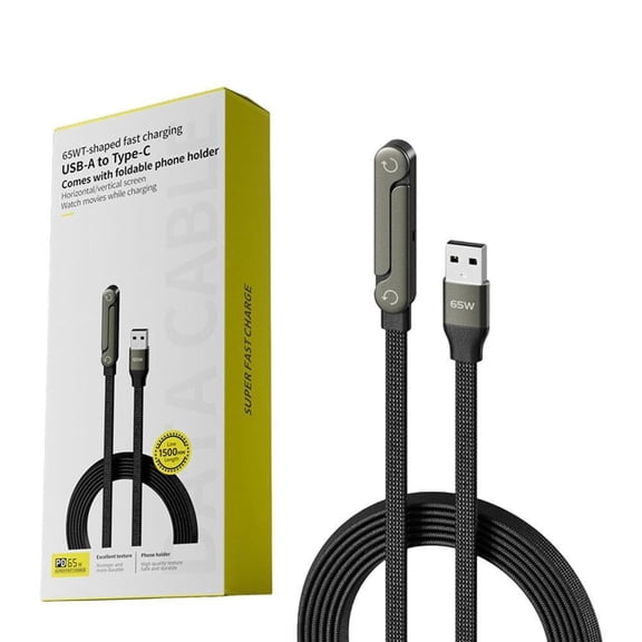 2 in 1 Charging Cable 240W, Multi Charger Cord with USB to Type C Port, Multi-Angle Adjustable Stand,Fast Charging Data Sync Cable for Smartphones, Tablets, Laptops, Gaming Devices