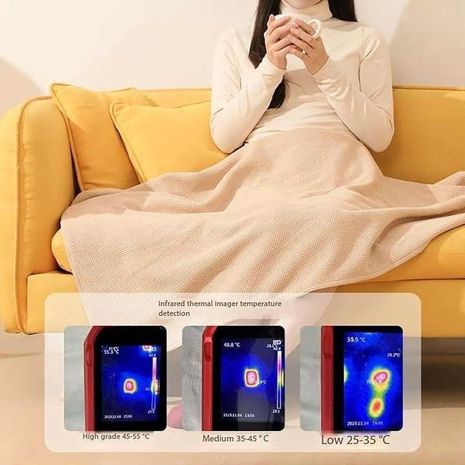 Portable Heated Shawl,Heated Shawl Wraps for Women,Soft Cordless Electric Heated Blanket with Zipper, 3 Heating Levels Soft Zipper Electric Heated Blanket Shawl, USB Powered (Beige)