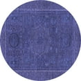 thumbnail image 1 of Ahgly Company Indoor Round Abstract Blue Modern Area Rugs, 7' Round, 1 of 4