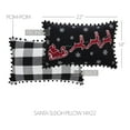 thumbnail image 4 of VHC Brands Annie Black Check Santa Sleigh Pillow 14x22, 4 of 4