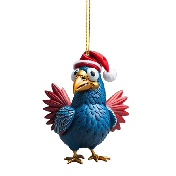 RKSTN christmas ornaments Cute Rooster Car Pendant Home Tree Decoration, Christmas Tree Ornament, Home Decor 1PC