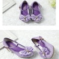 thumbnail image 4 of 8 Years Little Kids Girls Rhinestone Sandals Dress Pumps Glitter Sequins Princess Low Heels Princess Dress Shoes Party Dance Shoes Purple, 4 of 4