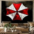 thumbnail image 4 of Cool Movie Game Resident Black Tapestry Red And White Evil Umbrella Tapestry For Bedroom Polyester 38×28in Decoration For Bedroom Home Party Indoor And Outdoor,Gifts For Your Friends/Movie Fans/gamers, 4 of 8