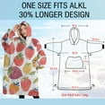 thumbnail image 4 of Oversized Wearable Blanket Hoodie,Colorful Strawberry Plants Fruit Leaf Sherpa Blanket Hoodie with Super Pockets,Super Warm Fuzzy Pullover for Women & Men, 4 of 6
