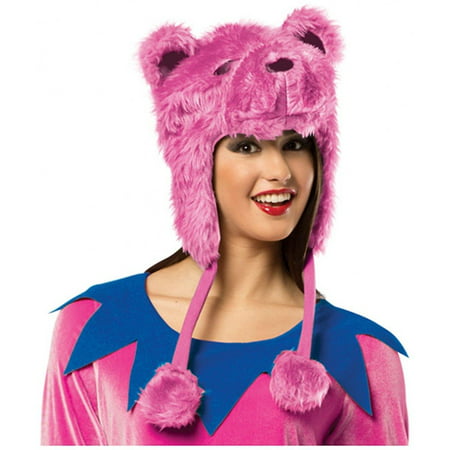 Pink Grateful Dead Bear Hat Adult Halloween
