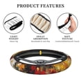 thumbnail image 2 of XMXT Oil Painting Floral Patterns Steering Wheel Cover, Elastic Non-Slip Universal Fit Car Decor Accessories Protector for Auto SUV Trucks, 2 of 8