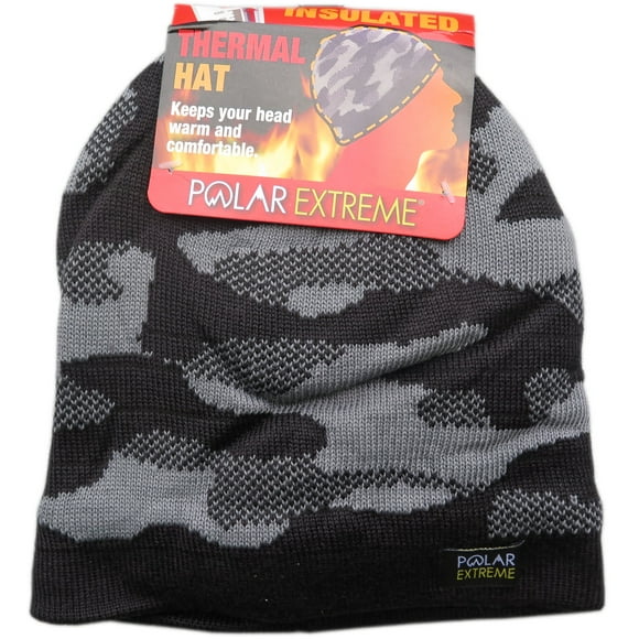 Polar Extreme Insulated Faux Fur Lined Knit Camouflage Beanie Hat Skully
