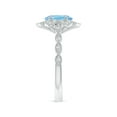 thumbnail image 3 of ANGARA Natural Oval 1 ct Aquamarine Trillium Floral Shank Ring in 14K White Gold for Women (Size-8x6mm) | March Birthstone, Birthday, Anniversary, Jewelry Gift for Women | Natural Aquamarine Ring, 3 of 9