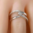 thumbnail image 3 of Rag Jewels 1.20 Ctw Round Cut Diamond Wedding Anniversary Engagement Wrap Band Ring 14K White Gold Plated 925 Sterling Silver 925 Sterling Silver -10, 3 of 4