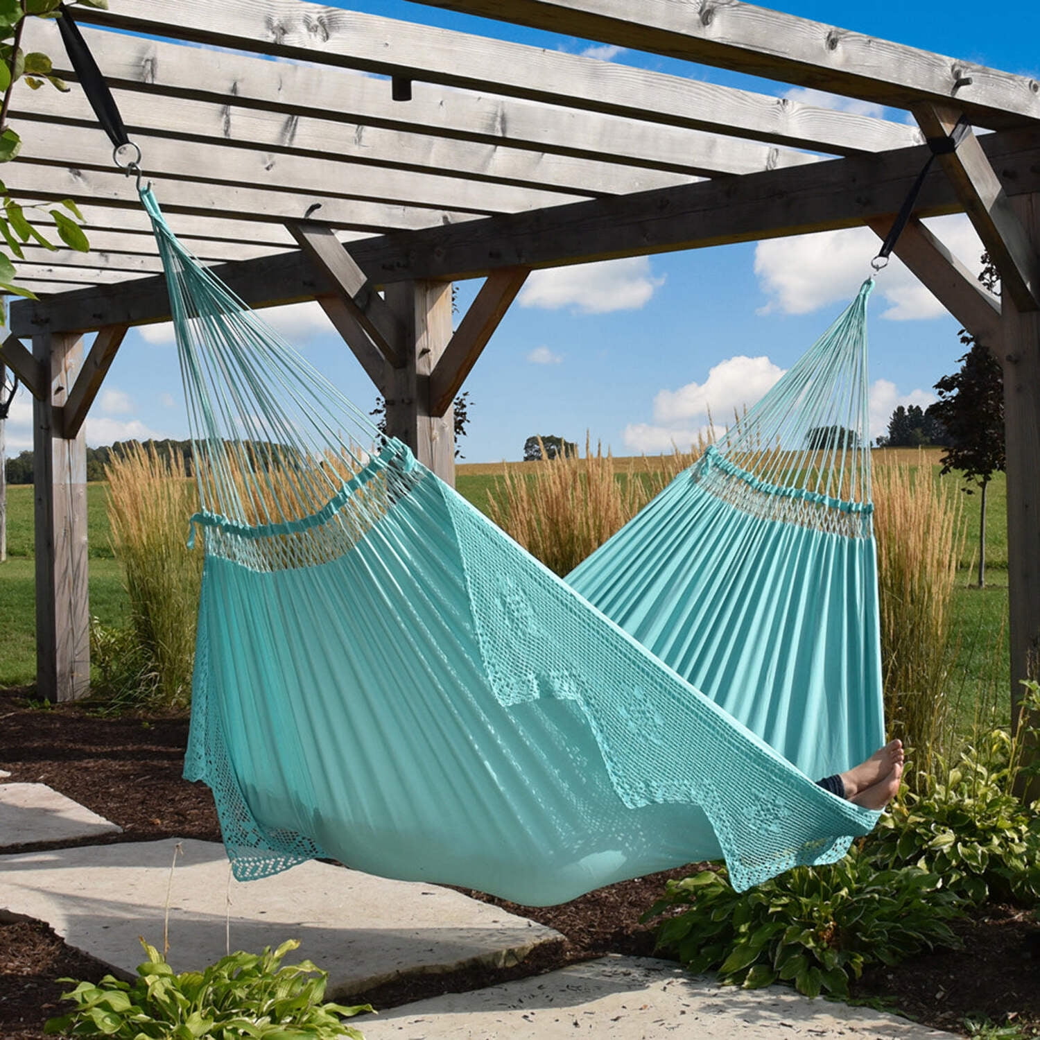 Vivere Authentic Brazilian Double 2-Person Hammock, Copacabana