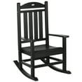 thumbnail image 2 of Outsunny Outdoor Rocking Chairs Rustic Slatted HDPE Waterproof, Black, 2 of 9