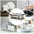 thumbnail image 1 of Kitchen Dish Drying Rack with Integrated Cutlery Holder and Efficient Tray for Organized Countertop, 1 of 4