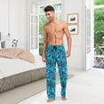 thumbnail image 7 of FREEAMG Blue Butterfly Pajama Pants for Men, Men's Separate Bottoms, Comfortable Lounge Pants for Men（178）, 7 of 7
