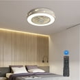 thumbnail image 3 of CNCEST 2In1 Acrylic Invisible Blades Ceiling Fan Light LED Dimmable Chandelier w/Remote, 3 of 9