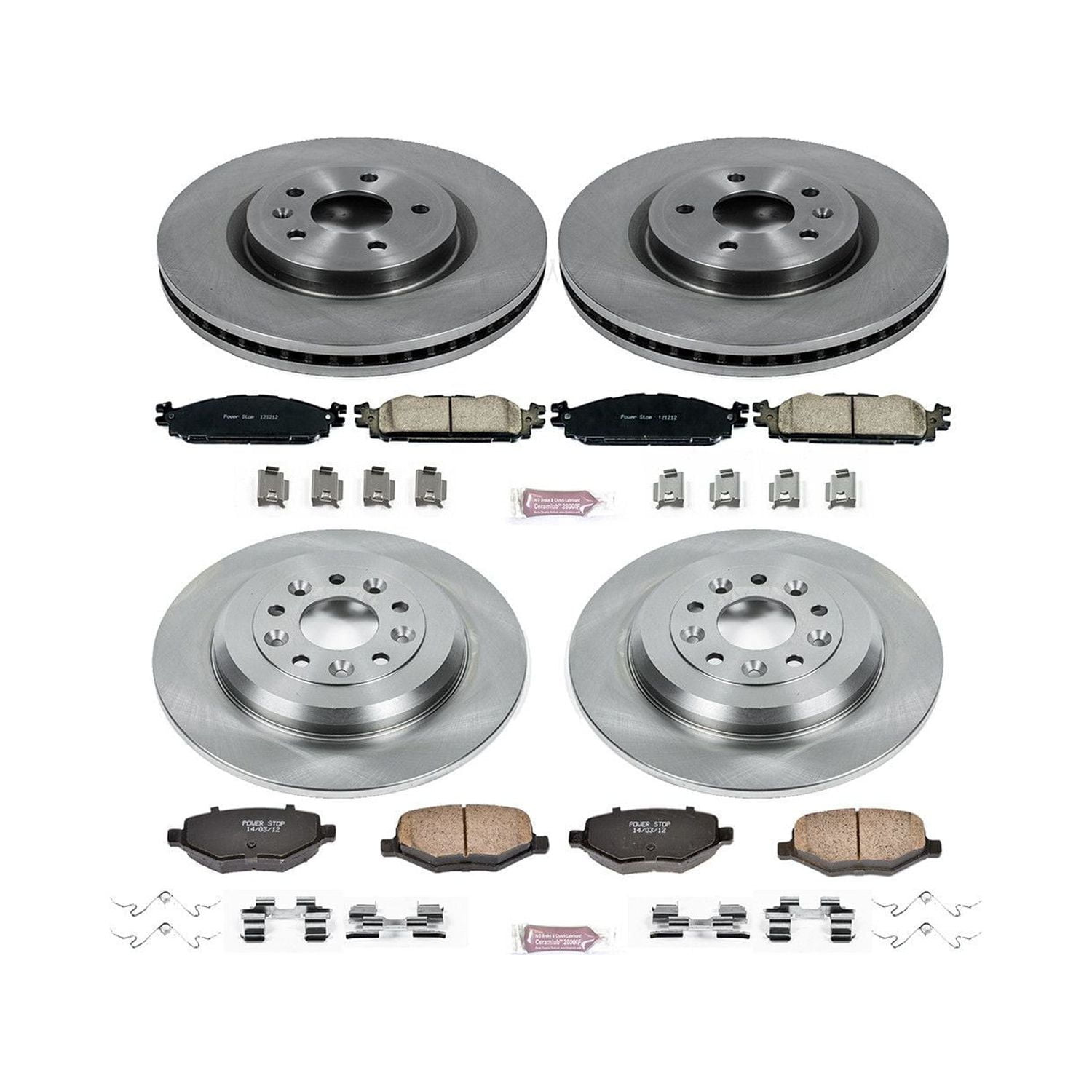 Power Stop Front and Rear Stock Replacement Brake Pad and Rotor Kit KOE5584