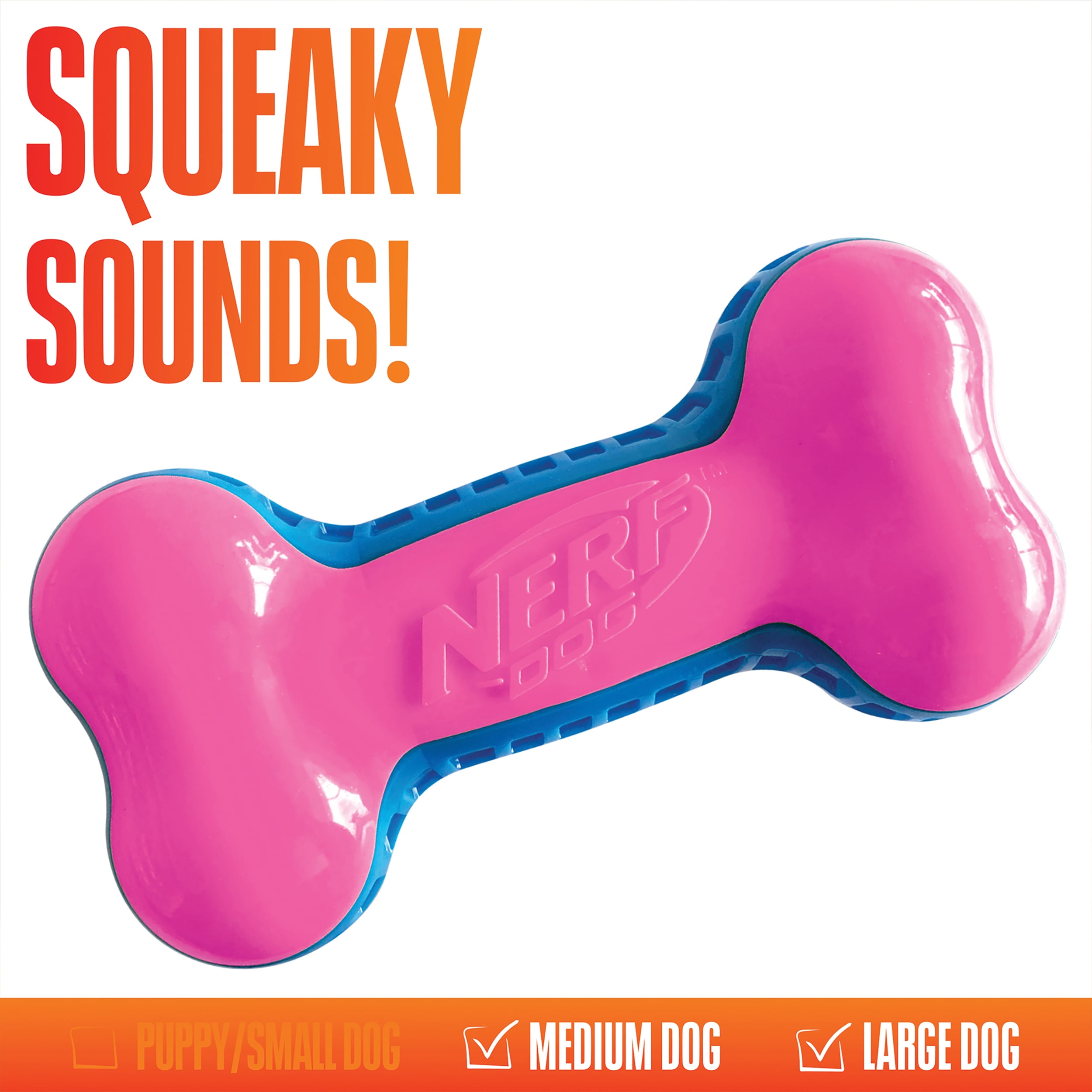 NERF Dog EXO Squeak Bone Dog Toy 7inch