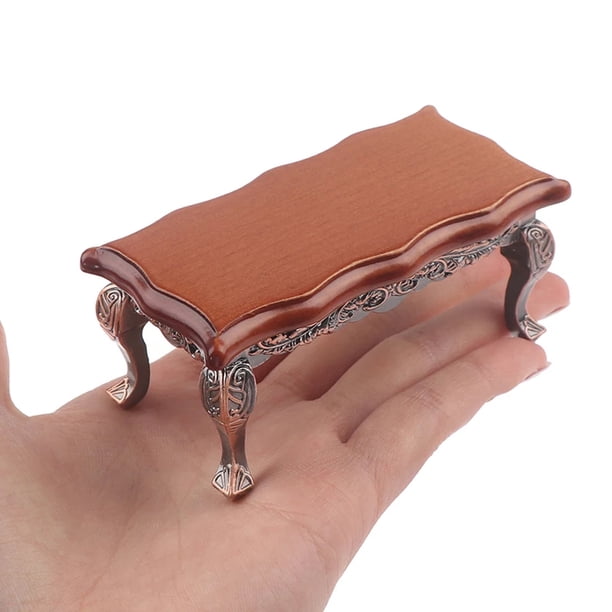 Mesa de centro en miniatura para casa de muñecas, escala 1:12, modelo de mueble, accesorio de juguete, mesa larga