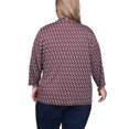 thumbnail image 3 of Plus Size Puff Print 3/4 Sleeve Two-Fer Top, 3 of 3