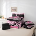 thumbnail image 6 of Erosebridal Princess Bowknot 7-Piece Bedding Comforter Set For Kids,Chic Sequin Print Letter U Monogrammed King Bedding Sets,Black Reversible, 6 of 7