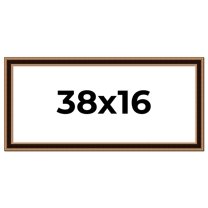 38x16 Frame Gold Brown Plein Air Vintage Solid Wood Picture Frame | 1.75 Inches Moulding Width |