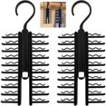 thumbnail image 1 of 2 Pcs Porte-Cravates, Support de Cravates Réglable en Forme de X avec 20 Emplacements, Rotation Libre à 360° Antidérapant, Cintres pour Cravates et Ceintures Chaussettes, 1 of 5