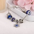 thumbnail image 4 of Pulsera azul cielo estrellado DIY cuento de hadas Navidad diamante incrustado copo de nieve pulsera de cuentas de vidrio, 4 of 5